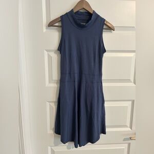 Toad and Co Mockneck Dress Organic Cotton Blue Size XS